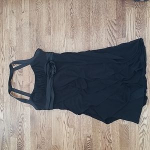 (L) Le Chateau Empire Waist Dress Black Tie Date Night Party Little Black Dress